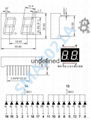 0.8寸双2位数码管二位七段管红色光SMA8021AH 4