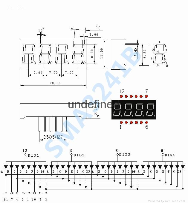 0.32寸四4位led数码管动态共阳红光显示管SMA3241BH 5