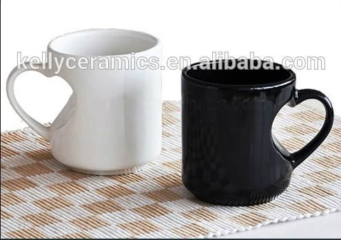 heart shape ceramic couple mug 