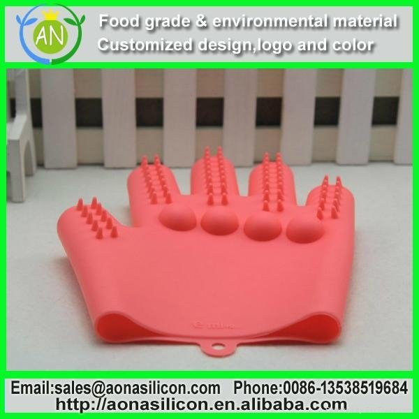 Silicone Glove Gloves Pet Dog Bath Massage Brush Bath Brush Bath Brush Single 2