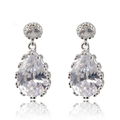 Fashion cubic zircon stud earrings with platinum plated 4