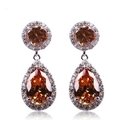 Fashion cubic zircon stud earrings with platinum plated 2