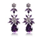 Long zircon drop fashion stud earrings