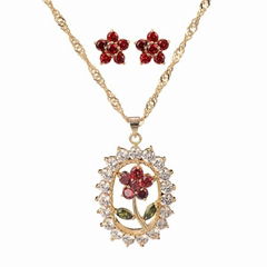 18K golden plated floral zircon jewelry