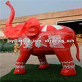  Outdoor Fiberglass Animal Statue Color Pattern Elephant