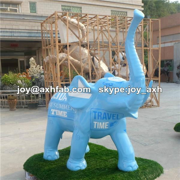  Outdoor Fiberglass Animal Statue Color Pattern Elephant 4