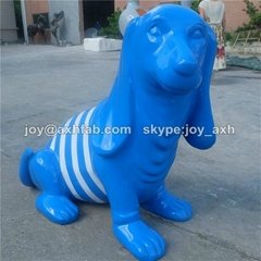 Life Size Fiberglass Dog Statue For Amusement Park Theme Park