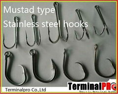 Big game Mustad type stainless steel fish hooks