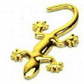 Fashion 3D metal car sticker at tail in gecko shape 3