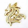   3D Chrome Metal Rhinestone Dragon Car Sticker 3