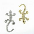 3D Chrome Metal Rhinestone Gecko Car