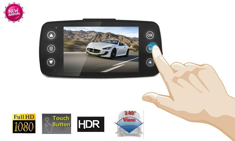 2.7 inch Touch Button 1080P real full hd Car Camera DVR of WDR and 140 Degree 