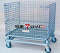 galvanized rolling folding wire cage with wheels