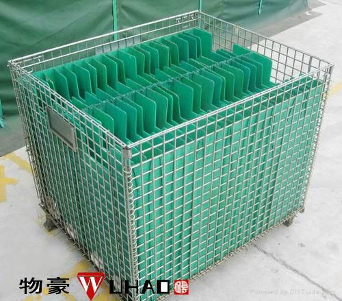 galvanized rolling folding wire cage with wheels 3