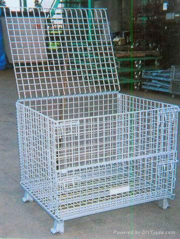 galvanized rolling folding wire cage with wheels 4