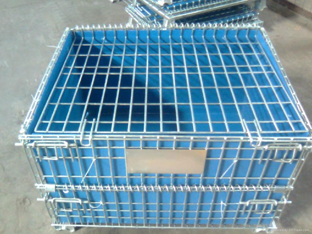 galvanized rolling folding wire cage with wheels 5