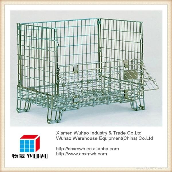 galvanized stacking rolling folding wire baskets 2