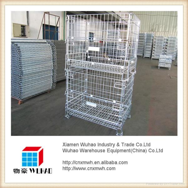 galvanized stacking rolling folding wire baskets 5