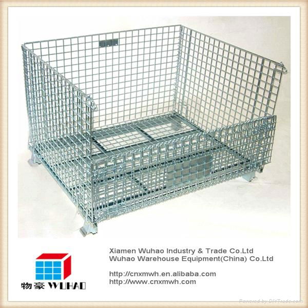 galvanized stacking collapsible metal crate 2