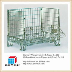 collapsible metal crate wire mesh container