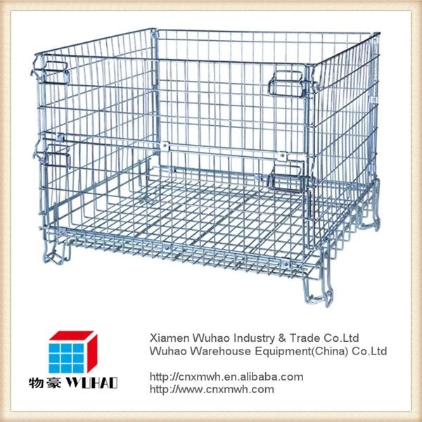 collapsible metal crate wire mesh container 4