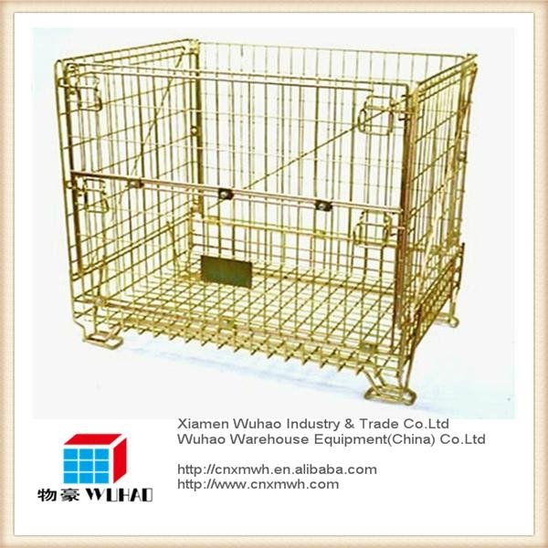 collapsible metal crate wire mesh container 2