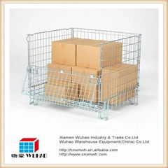 collapsible large metal wire mesh container