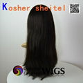24 inch 2# Mongolian virgin hair in stock Jewish wigs Kosher sheitel wig 1