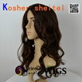 24 inch 2# Mongolian virgin hair in stock Jewish wigs Kosher sheitel wig 5