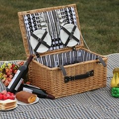 wicker picnic basket with lid wicker