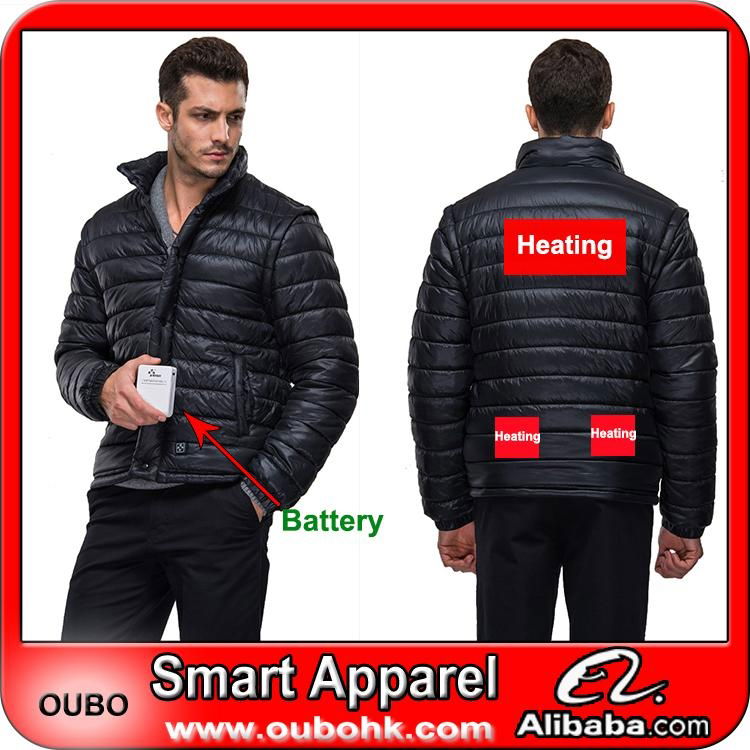 Black men jackets down coats with battery system heating clothing warm OUBOHK 