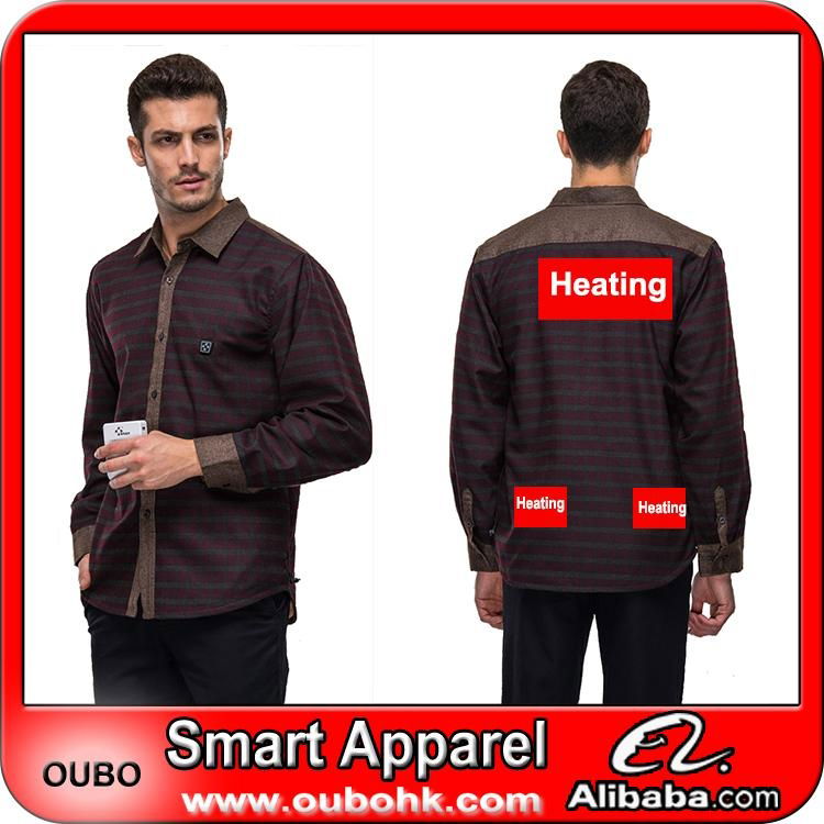 Latest style mens shirt with battery system heating clothing warm OUBOHK