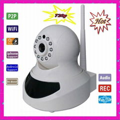 HD Rotation ip camera two way audio 1280x720P Real Hisilicon H.264 night vision