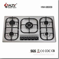 Built-in 5 Burners  Stainless Steel Cooktop Gas stove