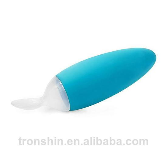 Silicone Injection Molding Food Feeding Dispensing Spoon with Storage Cap 4