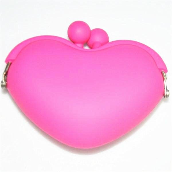 Hot Sale Heart Shape Flexible Eco-friendly Silicone Pouch Bag for Coins& Keys 5