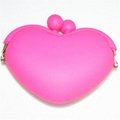 Hot Sale Heart Shape Flexible Eco-friendly Silicone Pouch Bag for Coins& Keys 5