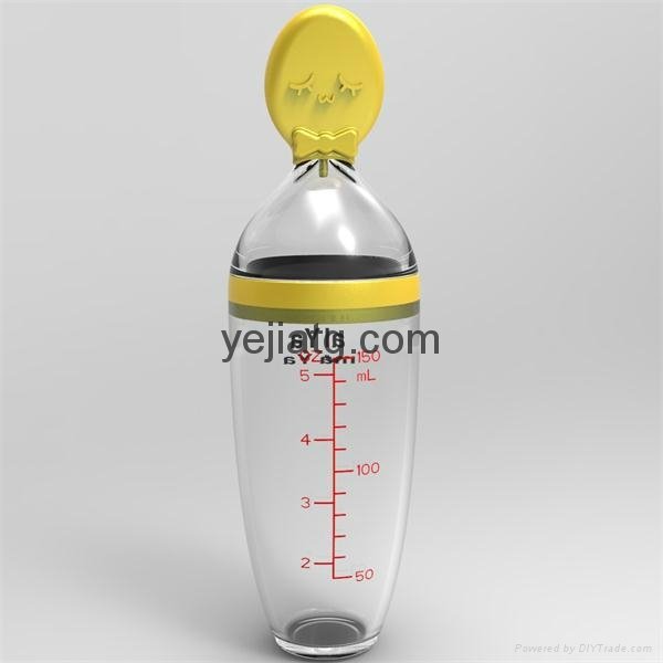 BPA-free Food Safe Eco-friendly Baby Food Dispenser Bottle with Spoon