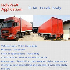 9.6m truck body made of Holypan(polypropylene honeycomb sandwich panel)