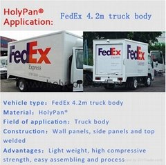 PP sandwich panel of HolyPan application in DHL 4.2m truck body