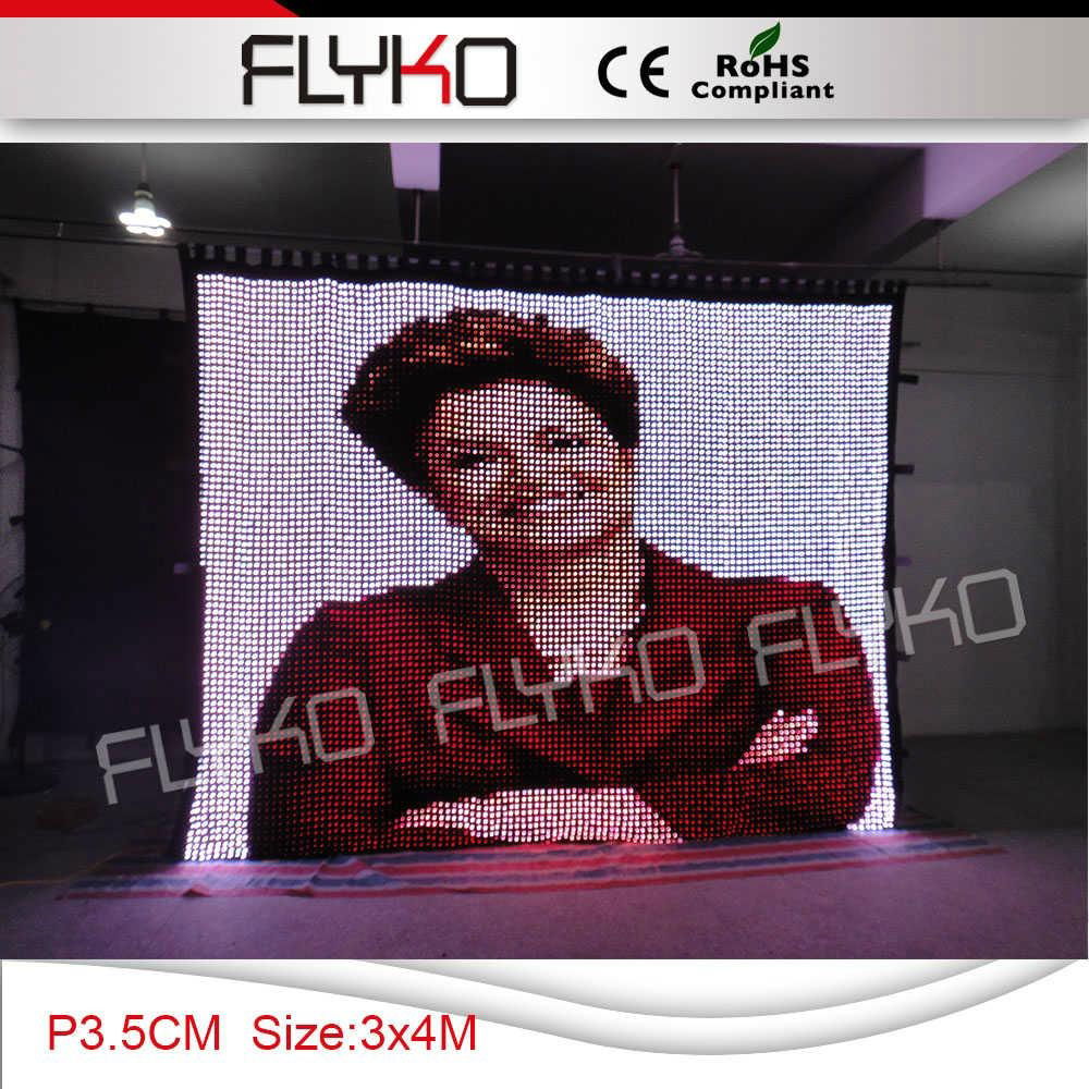 P3.5cm 3x4m high definition flexible LED video curtain 3