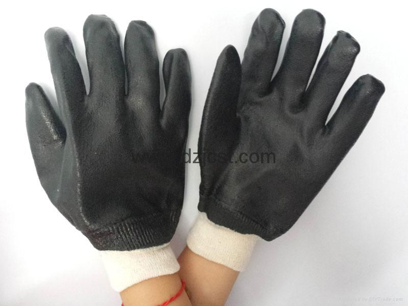 JC1105sandy finished PVC gloves