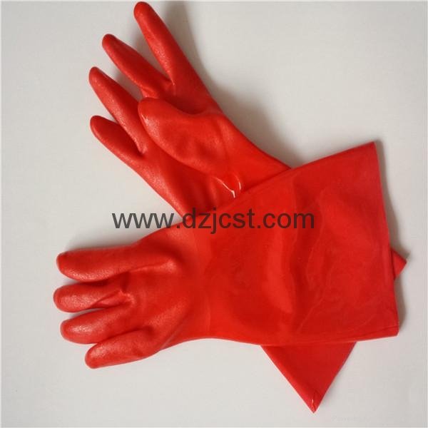 JC1108 jersey liner PVC gloves