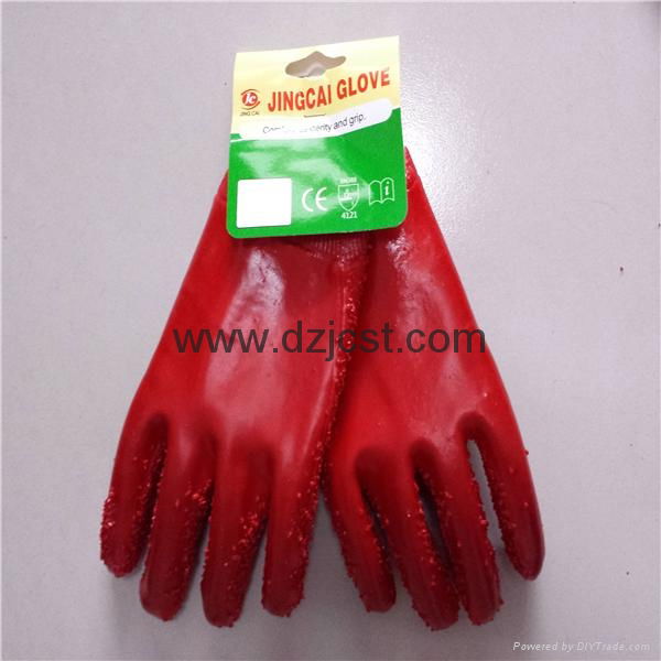 JC1111 PVC gloves coated with dots 2