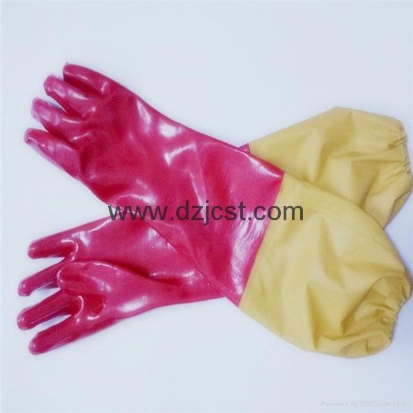 JC1114 PVC gloves with soft PVC sleeve 3
