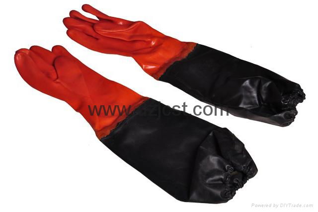 JC1114 PVC gloves with soft PVC sleeve 5