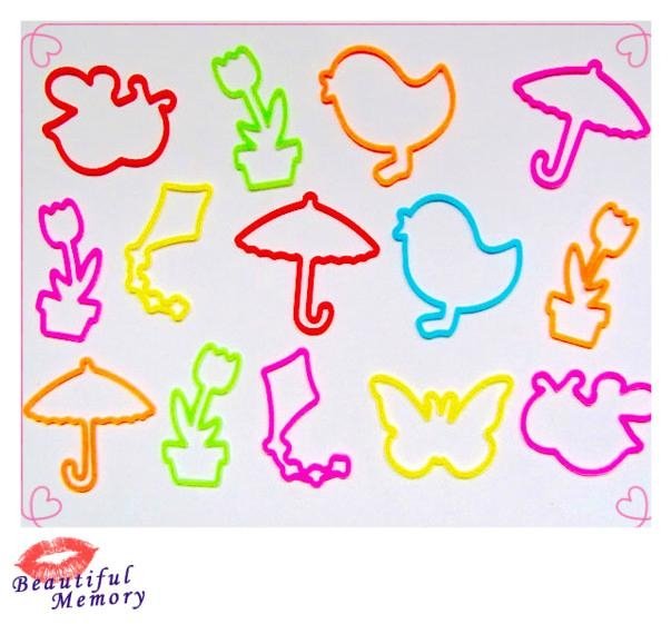 Multi Famous Fun Animal Silly Shape Band Glow Fluorescent Silly Silicone Rubber 