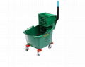 Whosale Quality 36L single PP hotel cleaning Green Wringer Mop  Bucket