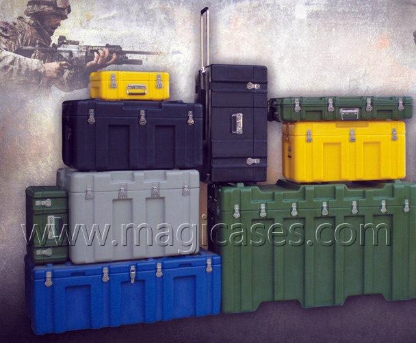  Larger Air dropping Plastic case rotational flight case with wheels 2