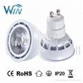 5W 6W GU10 MR16 COB dimmable LED Spotlight 5